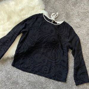 LOFT long sleeve printed polyester top